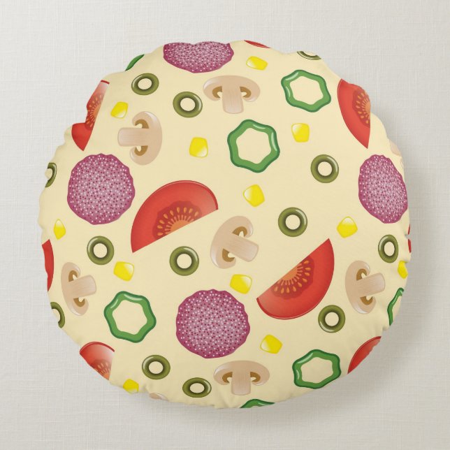Pizza Pattern 2 Round Cushion (Front)