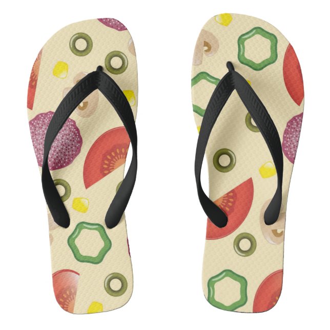 Pizza Pattern 2 Thongs (Footbed)
