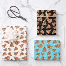 Pizza Pattern Blue Black and White