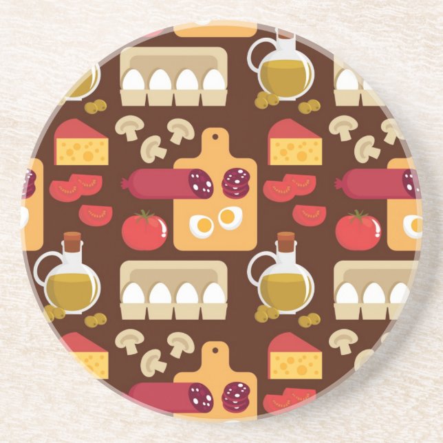 Pizza Pattern Coaster (Front)