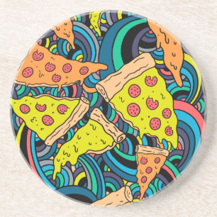 Pizza pattern coaster
