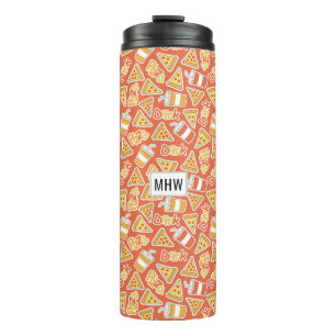 Pizza Pattern custom monogram tumbler