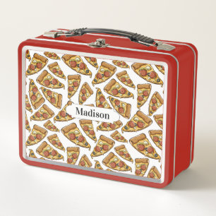 Pizza Pattern custom name lunch boxes