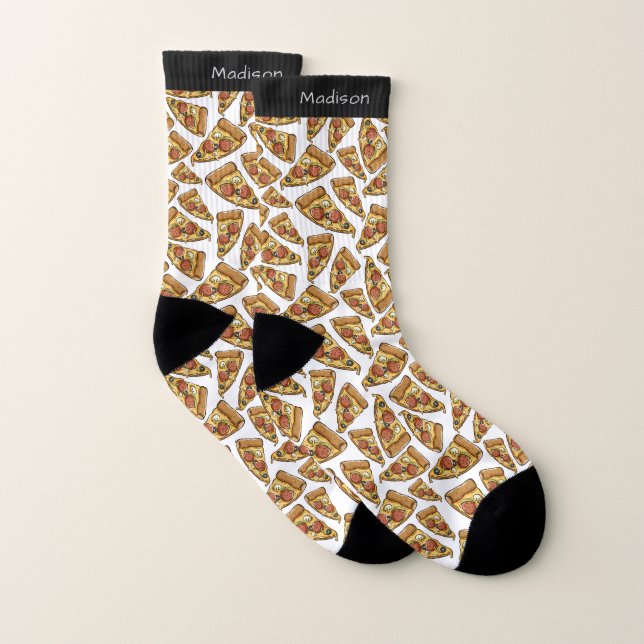 Pizza Pattern custom name socks (Pair)