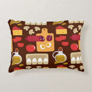 Pizza Pattern Decorative Cushion
