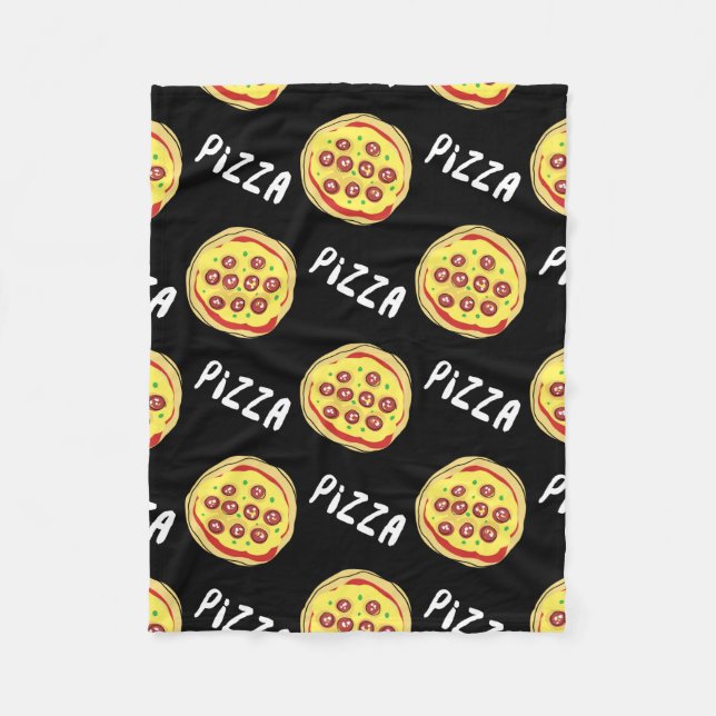 Pizza Pattern Fleece Blanket (Front)