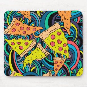 Pizza pattern mouse pad
