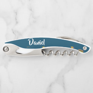 Pizza pattern on blue corkscrew