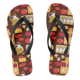 Pizza Pattern Thongs