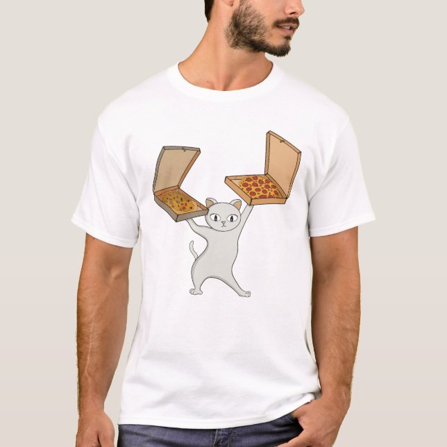 Pizza Paws Cat Juggling Pies T-Shirt (Front)