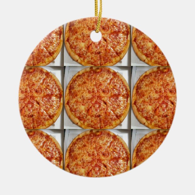 Pizza Photo Ceramic Ornament (Front)