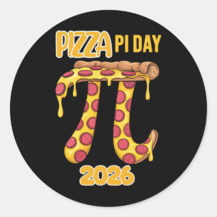 Pizza Pi Day 2026 Retro Math Teacher Boys Kids Piz Classic Round Sticker