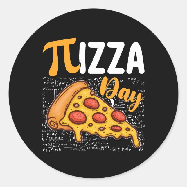 Pizza Pi Day Math Mathematics Lovers Classic Round Sticker (Front)