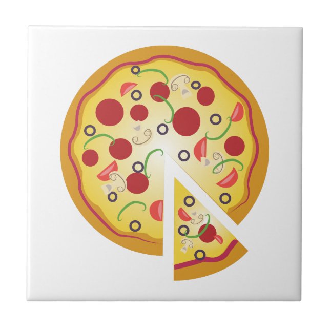 Pizza Pie Ceramic Tile (Front)