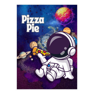 Pizza Pie fun Astronaut Wall art Poster