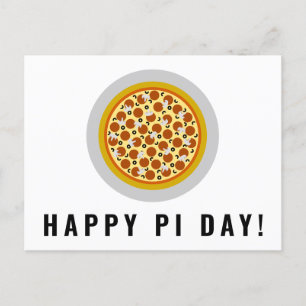 Pizza Pie Happy Pi Day   Pepperoni Mushroom Olive Postcard