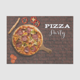 Pizza Pie Party on Brick Tissue Paper