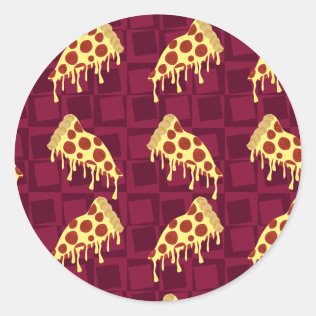 Pizza Pie Pattern Classic Round Sticker (Front)