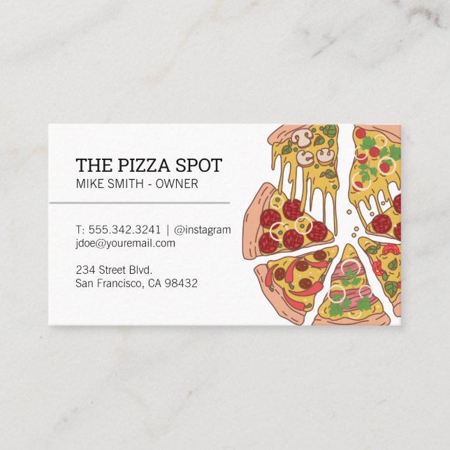 Pizza Pie Slices Business Card (Front)