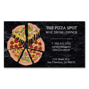 Pizza Pie Slices Magnetic Business Card