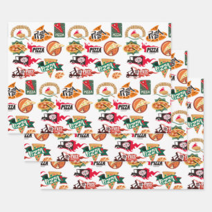 Pizza Pie Wrapping Paper Sheets