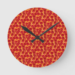 pizza pizza round clock