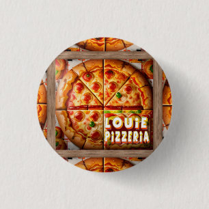 Pizza Pizzeria Design 3 Cm Round Badge