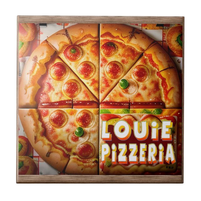 Pizza Pizzeria Design Ceramic Tile (Front)