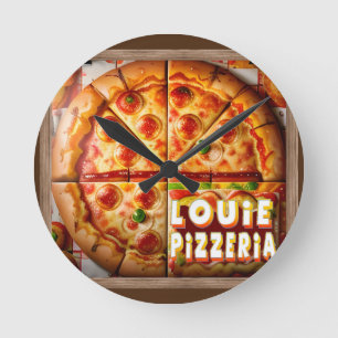 Pizza Pizzeria Design Round Clock