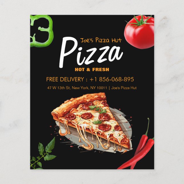 Pizza Place Custom Editable Flyer (Front)