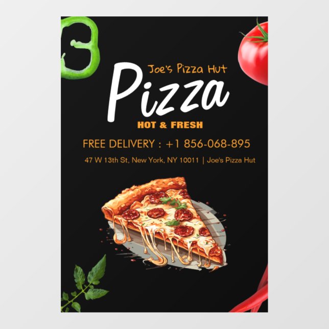 Pizza Place Custom Window Cling (Sheet)