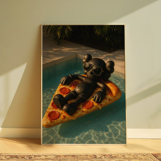 Pizza Pool Float Funny Summer Pool Wall Poster