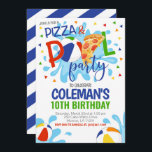 Pizza & Pool Party Birthday Invitation<br><div class="desc">Baseball Pool Party Birthday Invitation</div>