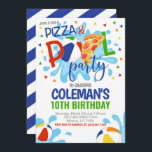 Pizza & Pool Party Birthday Invitation<br><div class="desc">Baseball Pool Party Birthday Invitation</div>