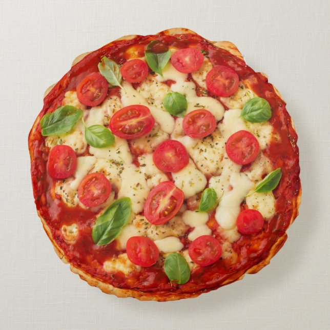 Pizza Print Double Sided Round Cushion (Back)