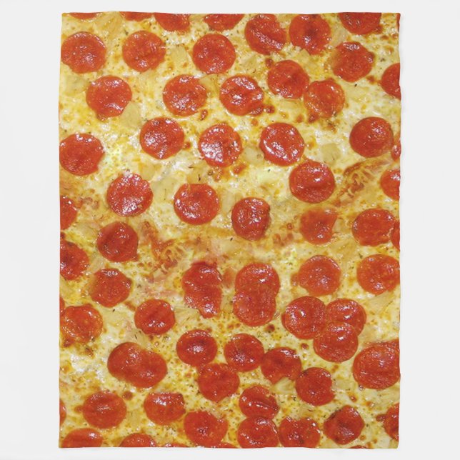 Pizza Print on Fleece Blanket (Front)