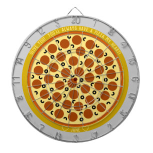 Pizza Puns Personalised Pepperoni Pizza w/ Olives Dartboard