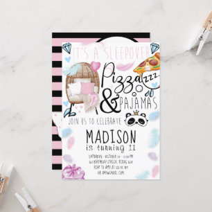 Pizza & Pyjamas Sleepover Birthday Party Invitation