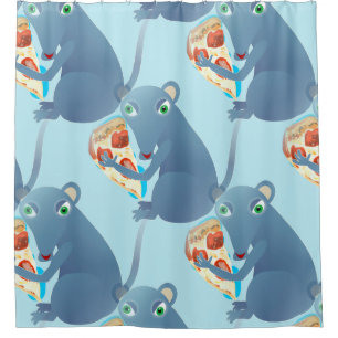 pizza rat bathroom shower curtain