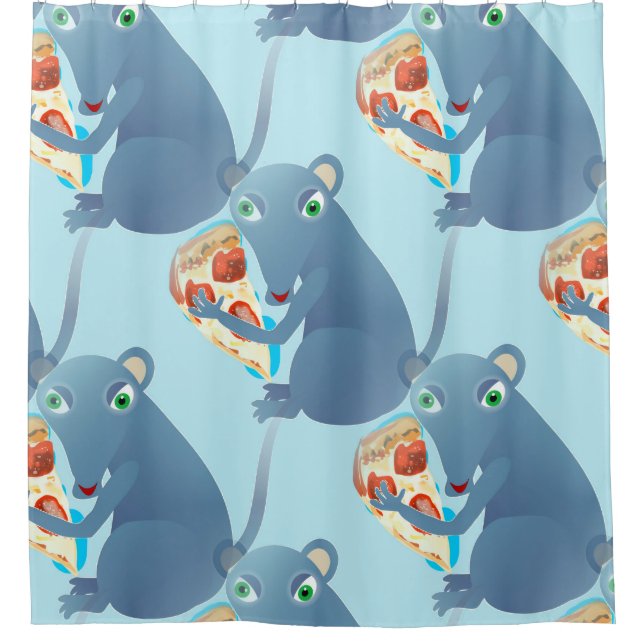 pizza rat bathroom shower curtain (Front)