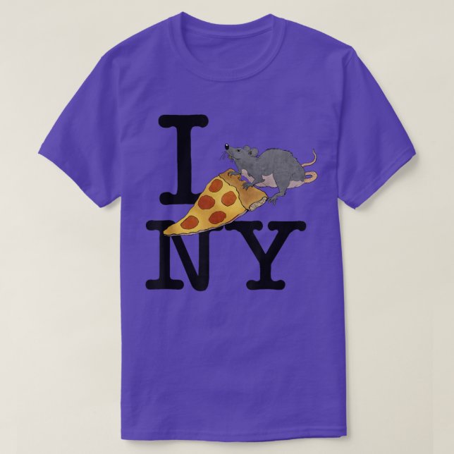 Pizza Rat, I love New York, Pizza , Ironic  T-Shirt (Design Front)