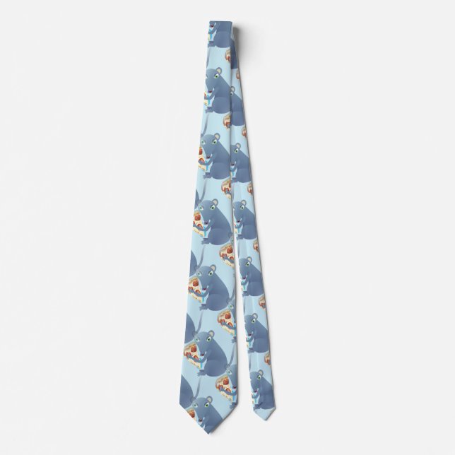 pizza rat mens neck tie (Front)