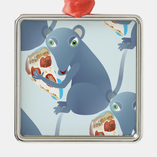 pizza rat metal ornament (Front)