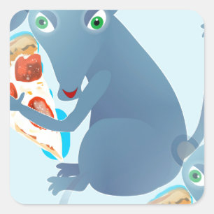 pizza rat square sticker