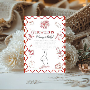 Pizza red Baby How big Mummy' baby Shower sign