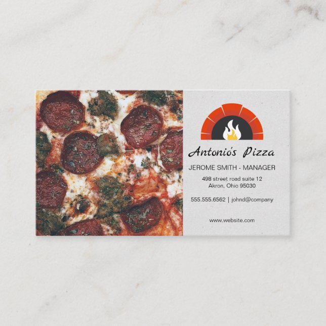 Pizza Restaurant | Brick Oven Business Card (Front)