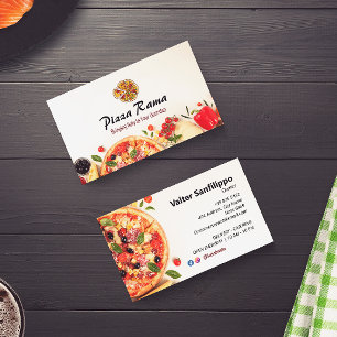Pizza Restaurant Business Minimalist White Card