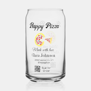 Pizza restaurant cafe pizzeria scan QR code order  Can Glass