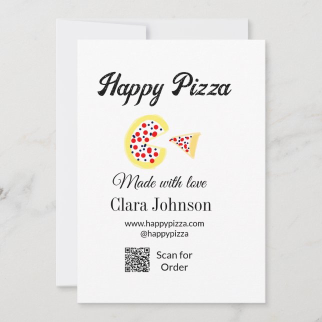 Pizza restaurant cafe pizzeria scan QR code order  Invitation (Front)
