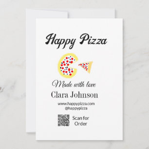 Pizza restaurant cafe pizzeria scan QR code order  Invitation